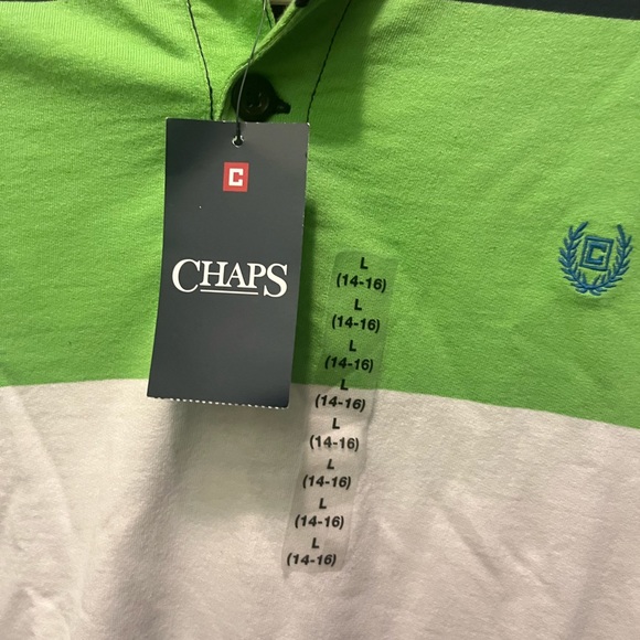 Chaps youth large 14-16 striped hooded long sleeve shirt new - Picture 2 of 4